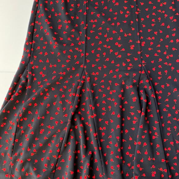 NEW Talbots Navy Cherry Heart Mini Skirt Size 2 Romantic Valentine's Day - Picture 3 of 11